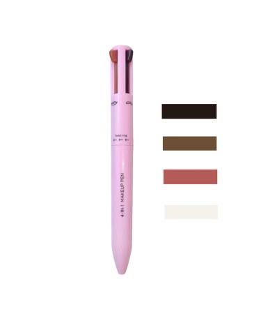 4 In 1 Makeup Pen Waterproof Rotate Defining Eyebrow Pencil 4 Colors Portable Eyebrow Eyeliner Lip Liner Highlight