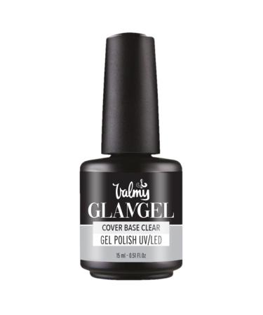 GLAMGEL Valmy Mega Base Cover for semi-permanent nail polish - Extra strong rubber layer to protect weak and brittle nails - 15 ml - Transparent