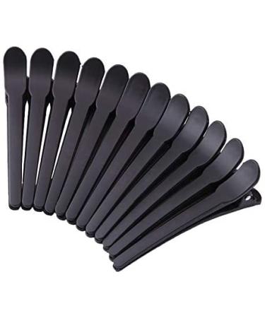 Pack of 12 Combi Clip Hair Clips Hair Clamps Hair Clip Sectioning Clips Hair Clips Combi made of black plastic