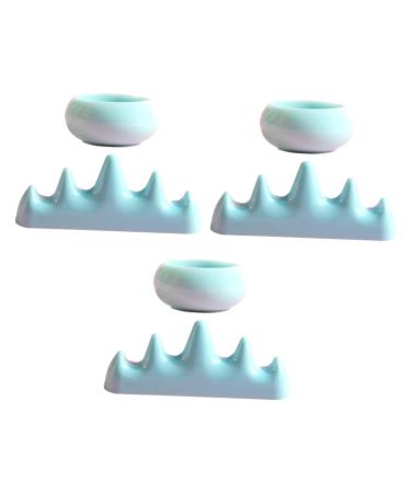 DOITOOL 4 Sets Nail Art Brush Cup Nail Art Pen Holder Pens + Pencil Gel Acetona Soak off Sponge Paint Brush Chinese Brush Holder Candle Holder Nail Steamer Plastic Washing Cups Accessories