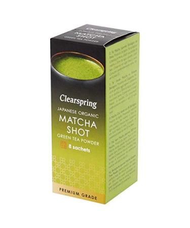 Clearspring Organic Japanese Matcha Shot Premium Grade Green Tea Powder 8 x 1g