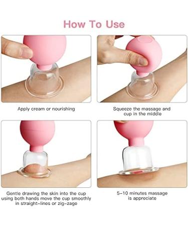 Glass Silicone Cupping Set - 0.4 Inch Pink - Vacuum Suction Massage Cups - Buy Online on GoSupps.com