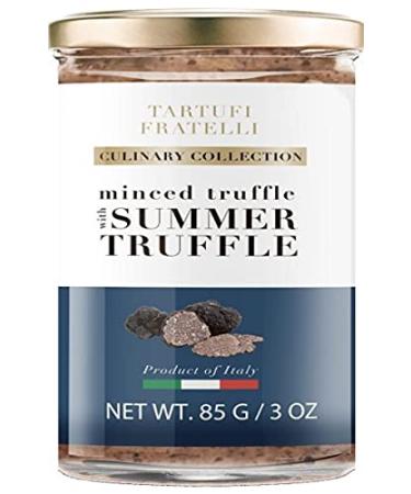 AYC NATURALS The Original TARTUFI FRATELLI Minced Summer Truffles 3 oz. (85g) - Product of Italy Non-GMO, Gourmet Food Quality, Vegan , Vegetarian, Gluten Free