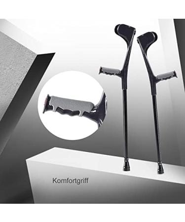 Forearm Crutches (2 Units Open Cuff) Folding Crutches for Travel Ergonomic Adjustable Lightweight Walking Crutches for The Adults/Young/Elder (Color : Black) Prosperous Silver - Buy Online on GoSupps.com