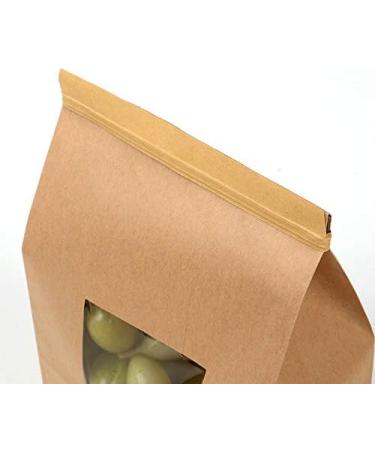Bakery Bags with Window Kraft Paper Bags Brown Window Bags Metal Tab Lock Bags Cookie Bags Coffee Bags 9x5.9x2.7 inch - Buy Online on GoSupps.com