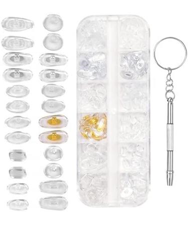 AvoDovA Eyeglass Nose Pads Air Chamber Nose Pads Eyeglass Repair Kit Soft Silicone Nose Pads Eyewear Nose Pads Replacements Set with Screwdriver for Glasses Sunglasses - Buy Online on GoSupps.com