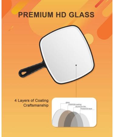 OWBIA Large Hand Mirror with Handle - Salon Barber Hairdressing Tool (12.4 x 9) - Buy Online on GoSupps.com