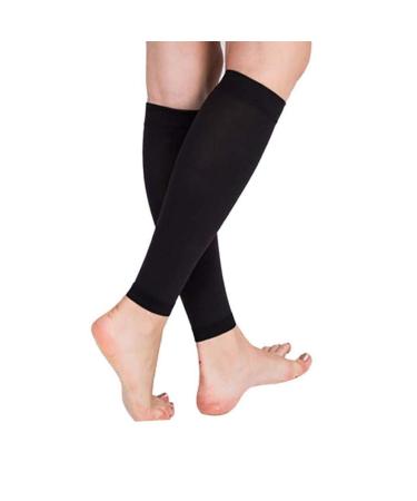 Tektrum A PAIR OF CALF SHIN GRADUATED COMPRESSION SPORTS MEDICAL SLEEVE 20-30MMHG FOR MEN AND WOMEN (X-Large Black)