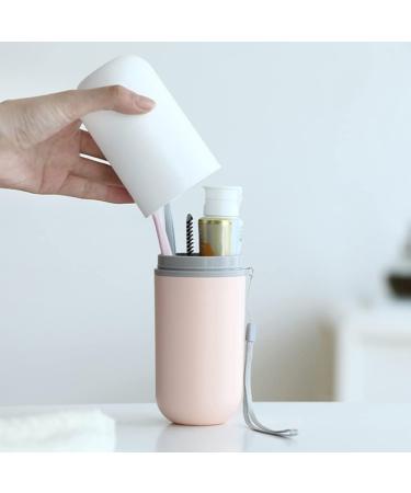 Croselyu Portable Travel Toothbrush Storage Box & Wash Cup Set - Pink - Buy Online on GoSupps.com