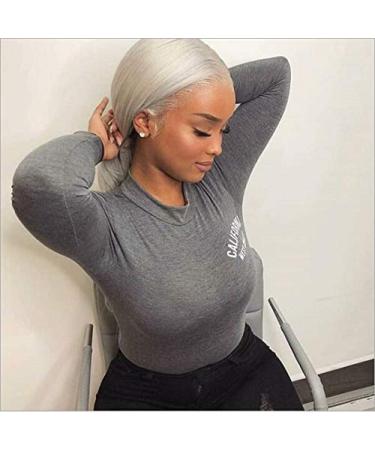 Shop Long Wavy Ombre Lace Front Wig - Dark Gray & Blonde Synthetic Hair 180% Density 26 Inch - Perfect for Daily Use & Parties - Buy Online on GoSupps.com