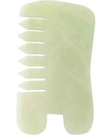 Bounabay Gua Sha Kamm | Natural Xiuyan Jade Facial Massage Stone for Gua Sha Therapy & Yoga - Scalp Neck & Body Massage - Buy Online on GoSupps.com