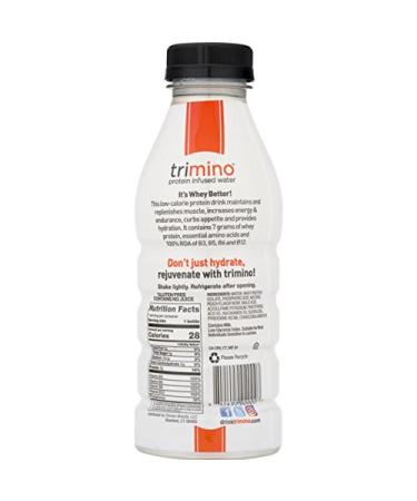 Trimino Protein Infused Water Peach 16oz (Pack of 12) - Delicious Peach Flavored Drink - Buy Online on GoSupps.com
