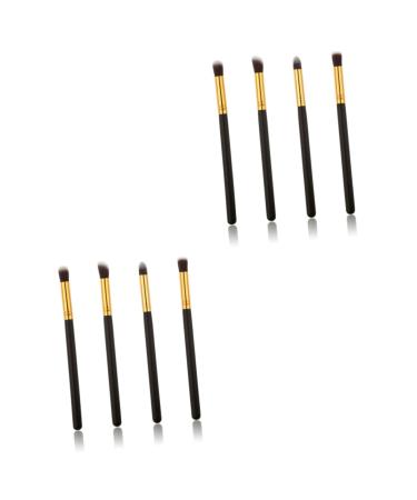 Beavorty 8 Pcs Creme Eyeshadows Makeup Pencil Eye Make-up Brush Kit Eye Shadow Brush Tool Dropshipping mediumx2pcs Black+goldx2pcs