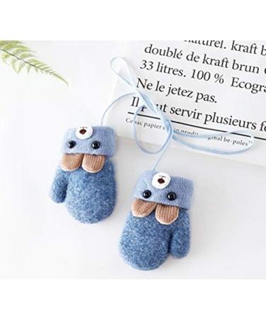 iEasey Cute Bear Baby Toddler Winter Mittens | Kids Cold Weather Fleece Gloves | Insulated Ski Snow Gloves for Baby Girls Boys 0-3 Years - Blue - Buy Online on GoSupps.com