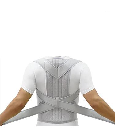 Brace Support Back Shoulder Straightener Belt Corset Upper Back Pain Relief Posture Corrector Strap Cervical Spine Belt (Color : Light Grey Size : XL) vision Light Grey XL