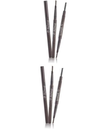 DOITOOL 2pcs 2 1 Eyebrow Pen Eyebrow Pencil Eye Brow Brush Eyebrow Brush 3d Written Triangle 1 count (Pack of 1) As Shownx2pcs - Buy Online on GoSupps.com