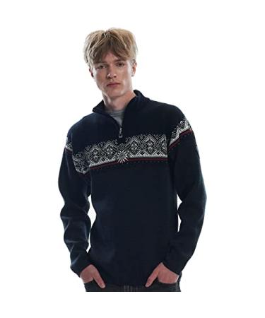 Dale of Norway Moritz Mens Sweater - 100% Skin Soft Merino Wool Sweater for Men - Regular Fit Men's Sweaters and Pullovers Medium Darkcharcoal Raspberry Black