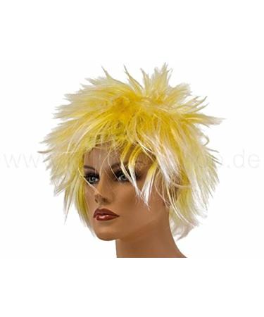 SZ-DESIGN Punk Wig Short Hair Carnival Wig Curls (Yellow / White)