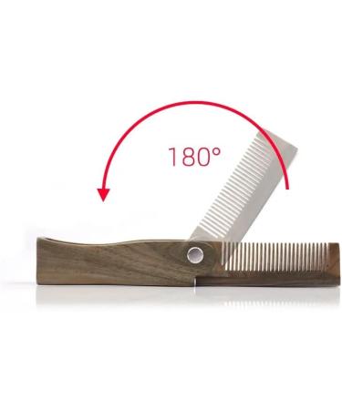 Folding Wooden Beard Brush Hair Comb - Pocket Sized, Durable & Anti-Static | Men's Eco-Friendly Natural Grooming Tool - Buy Online on GoSupps.com