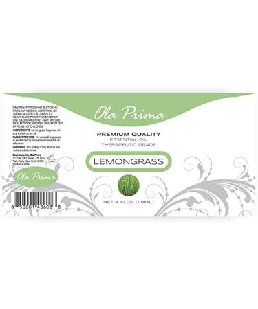 Ola Prima Lemongrass Essential Oil 4oz - Pure 4 Fluid Ounces Lemongrass Oil - Buy Online on GoSupps.com