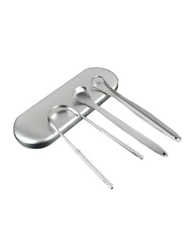 Molinter Tongue Cleaner Stainless Steel Tongue Scraper Children Adults Tongue Scraper Tongue Brush Cleaner with Handle