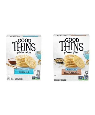 GOOD THINS Rice Simply Salt Gluten Free Crackers 100 g with Rice Multigrain Gluten Free Crackers 100 g