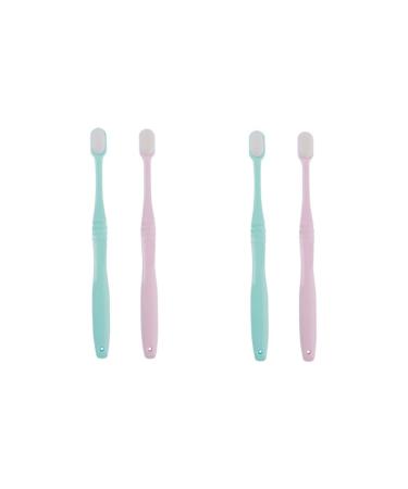 Mobestech 4 pieces of prosthesis cleaning brush travel toothbrush soft baby toothbrush pick dental floss toothbrush nylon toothbrush portable toothbrush manual capacity