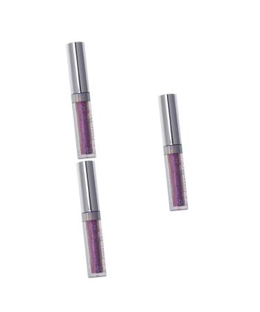 FOMIYES 3pcs Eyeshadow Purple Eyeliner Sparkling Eyeliner Glow Eye Powder Eye Shadow Shine