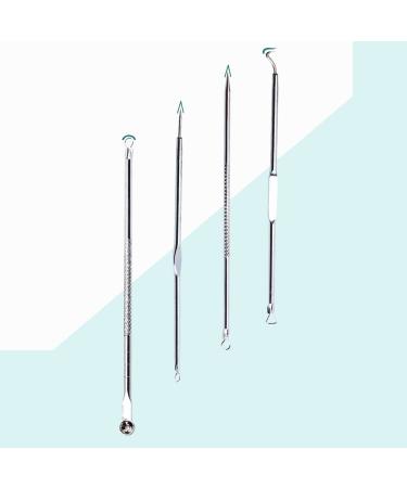 Blackhead & Pimple Removal Tool Kit - 4 Pcs Stainless Steel Set for Nose & Face - Buy Online on GoSupps.com