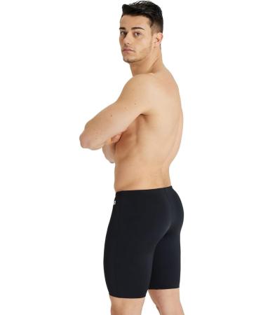 Buy Arena Solid Team Men's Jammers - Quick-Drying Chlorine Resistant UPF 50+ Swim Trunks | Eco-Friendly Maxlife Fabric in Black-White - Buy Online on GoSupps.com