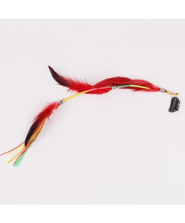 hair clips Women Headpiece Girl Headdress Ladies Headdress Set of 6 Handmade Boho Hippie Hair Extensions with Feather Clip Comb Hairpin Headdress DIY Accessories One color - Buy Online on GoSupps.com