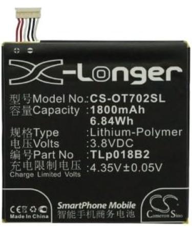 Replacement Battery for TCL P600 P606 S820 - TLp018B2 1800mAh 3.8V Compatible - Fast International Shipping - Buy Online on GoSupps.com