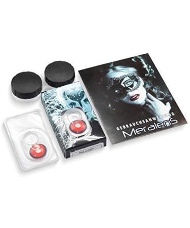 Funnylene Red Lunatic Colored Contact Lenses - Black Edge Soft 12 Monthly Perfect for Halloween Carnival - 2 Pack + Free Case - Buy Online on GoSupps.com