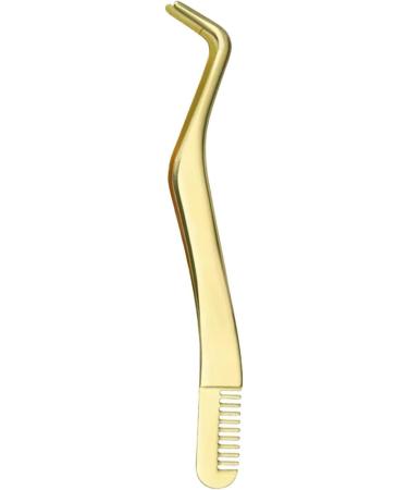 Curved Stainless Steel Eyelash Tweezers | Precision Eyelash Extension Tools for Women & Girls | Rianpesn Gold - Buy Online on GoSupps.com
