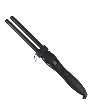 Double Barrel Curling Tong Iron Ceramic Curling Wands Hair Styling Tool (Black)