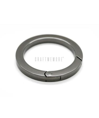 CRAFTMEMORE Metal O Ring Spring Opening Purse Making Snap Angle-Edge O-Rings Clip Key Ring Holder 2pcs SCOF (1 1/2 Inch, Gunmetal) Inside Diameter 1 1/2 Inch Gunmetal