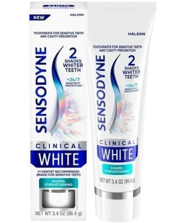 .Senso dyne Clinical White Toothpaste for Sensitive Teeth Enamel Strengthening 3.4 oz Mint Flavor (Pack of 1)