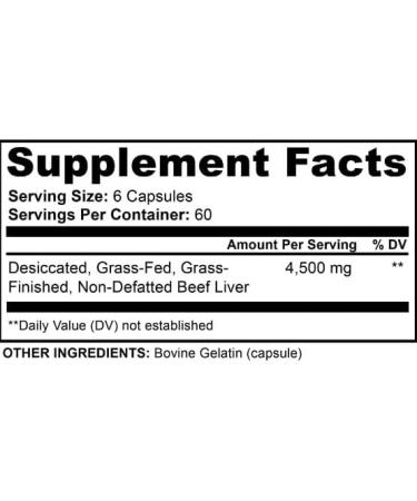 Ancient Origins Grass Fed Beef Liver Two Month Supply Supports Energy Production Cleansing Digestion Immunity and Full Body Wellness Non GMO Freeze Dried Liver Supplement 360 Capsules - Buy Online on GoSupps.com