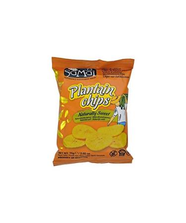 SAMAI - Plantain Banana Crisps with Sugars 75G - Pack of 4