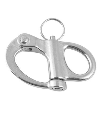 VGEBY Fixed Eye Snap Shackle Quick Release Bail Rigging Sailing Boat Marine Stainless Steel Clip with Key Ring 22*96mm