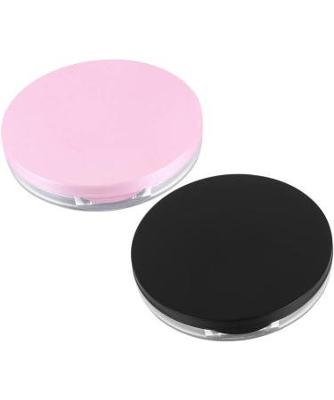 FRCOLOR 4 Sets Powder Puff Storage Box | Blusher & Foundation Case | DIY Makeup Powder Organizer | Portable Empty Powder Cases in Pink & Black - 7.5x7.5x1cm - Buy Online on GoSupps.com