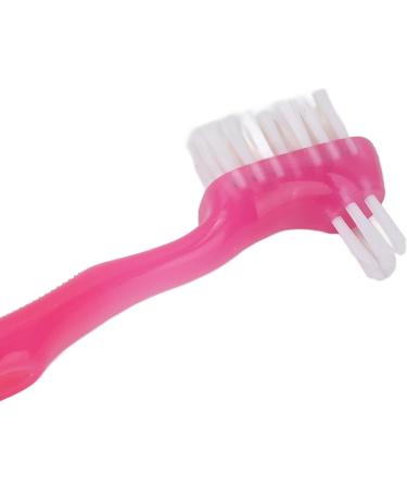 Portable False Teeth Brush for Elderly - Efficient Denture Cleaning & Plaque Removal - Ideal Gift for Home & Travel (Pink - Buy Online on GoSupps.com
