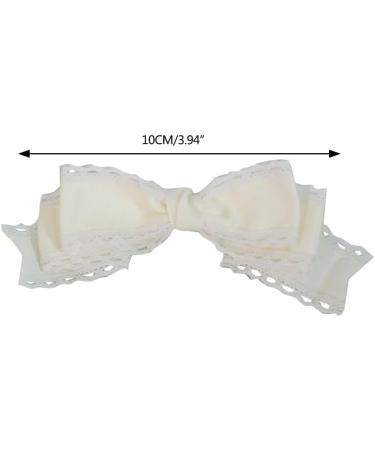 XIAHIOPT Lace Bowknot Barrettes for Cosplay Party Bow Barrette Women Role Play Hair Clip Anime Maid Costume Headdress Red and white - Buy Online on GoSupps.com