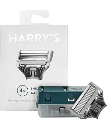 4-Pack Harrys German 5-Blade CARTRIDGES Razor Refills Precision Trimmer Flex HI