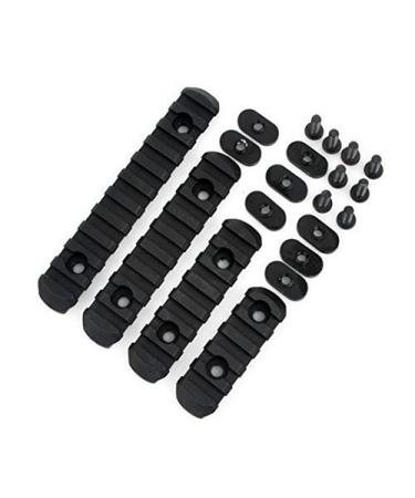 EEBUYTRONICS 4pcsrail DL Supply Advanced Tactical Polymer Rail Sections Set for MOE Hand Guards Black