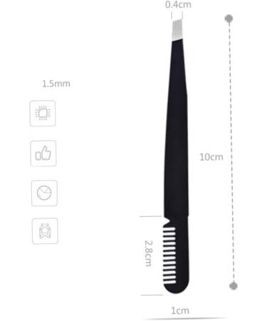 MAGICLULU Eyebrow Tweezer Tweezers Eyebrow Clip Makeup Tools Stainless Steel Extend medium Black - Buy Online on GoSupps.com