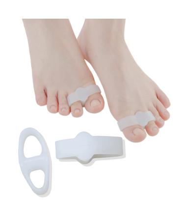 Two-Ring Toe Separator Gel Toe Corrector Hammer Toe Corrector Soft Gel Bundle Correction Can Be Used to Treat Bunion Pain and Overlapping Toes Relieve Pain Improve Walking Quality(10 Pieces)