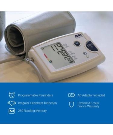 A&D Medical Blood Pressure Monitor - Premium Pre-Formed Cuff Easy Read LCD One Click Operation 3 Alarms - International Shipping Available - Buy Online on GoSupps.com