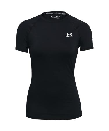 Under Armour Women's HeatGear Compression Short-Sleeve T-Shirt Black (001)/White Small