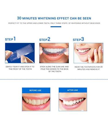 Tooth White Stripes - 56 PCs 5D Whitening Strips - 28 Pack Mint Flavor Home Use Kit for Stubborn Stains - Buy Online on GoSupps.com